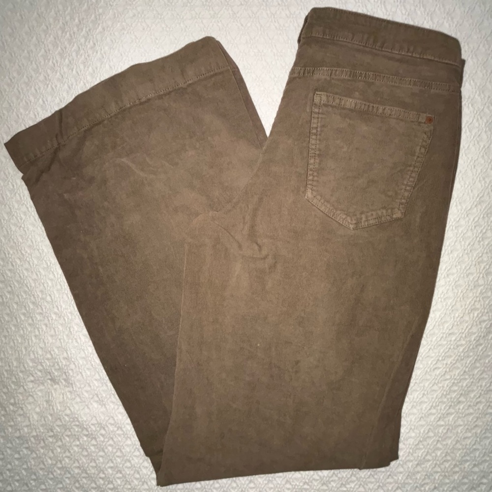 Pilcro corduroy khaki green-brown extra wide leg fall staple pants size 29 tall